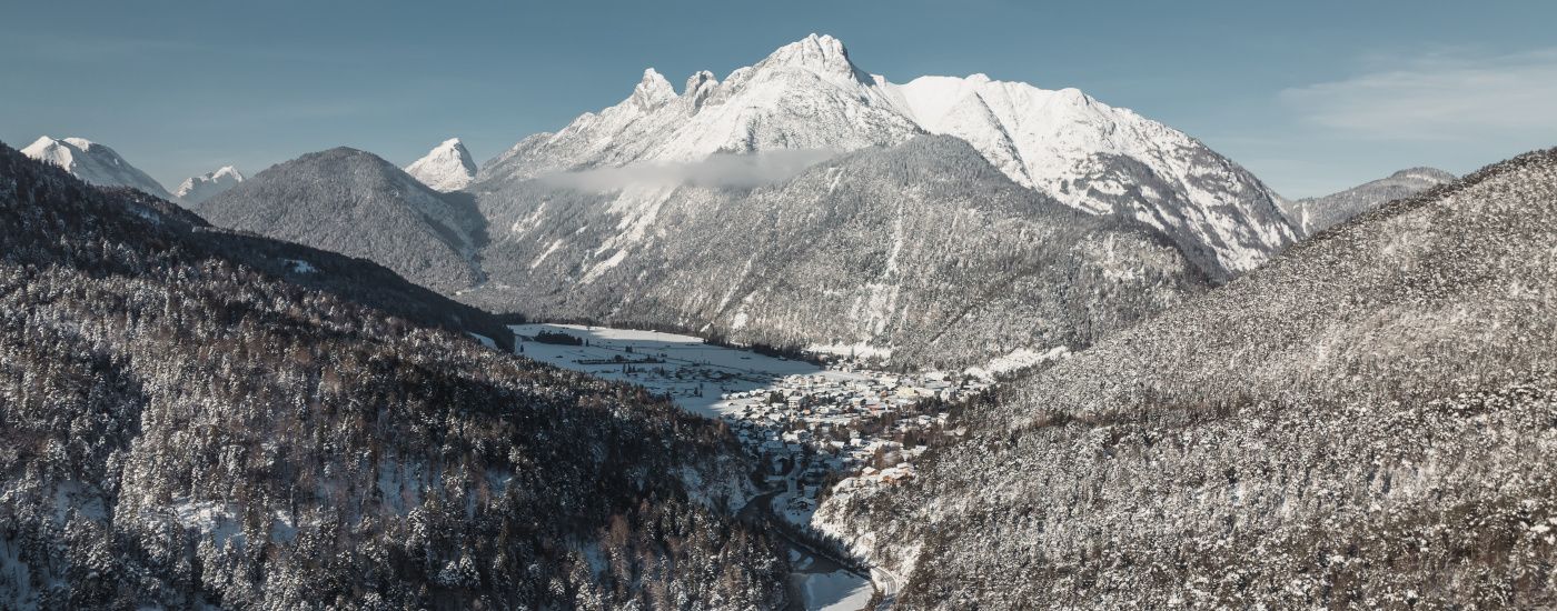 Winter Scharnitz Isar Region Seefeld Tirols Hochplateau Scharnitz Naturpark Karwendel